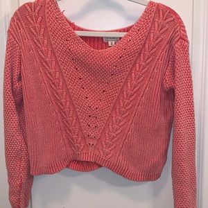 Pink crop top sweater